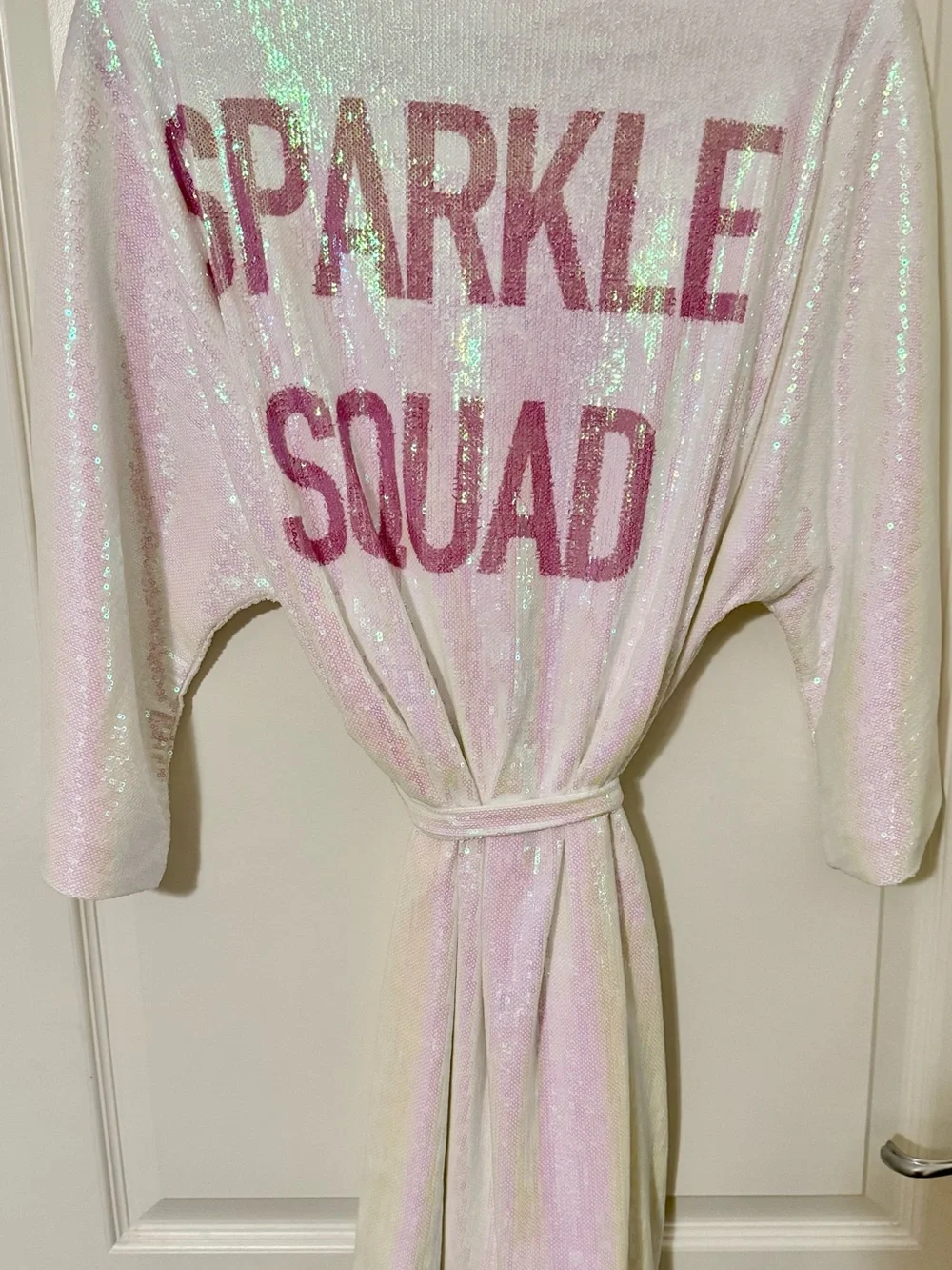 NWT Hayley Paige Sparkle Squad Iridescent Sequin Robe XL Bridal Bride Bridesmaid